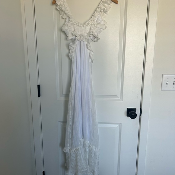 Show Me Your MuMu Lane White Midi Dress Bridal Summer Coquette Small - Picture 5 of 5